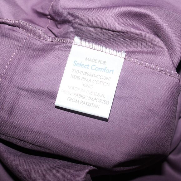 Select Comfort set of 2 purple pillowcases purple 310 thread count 42x22 - Picture 2 of 4